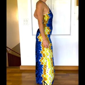 Blu Moon 100% silk maxi dress xs